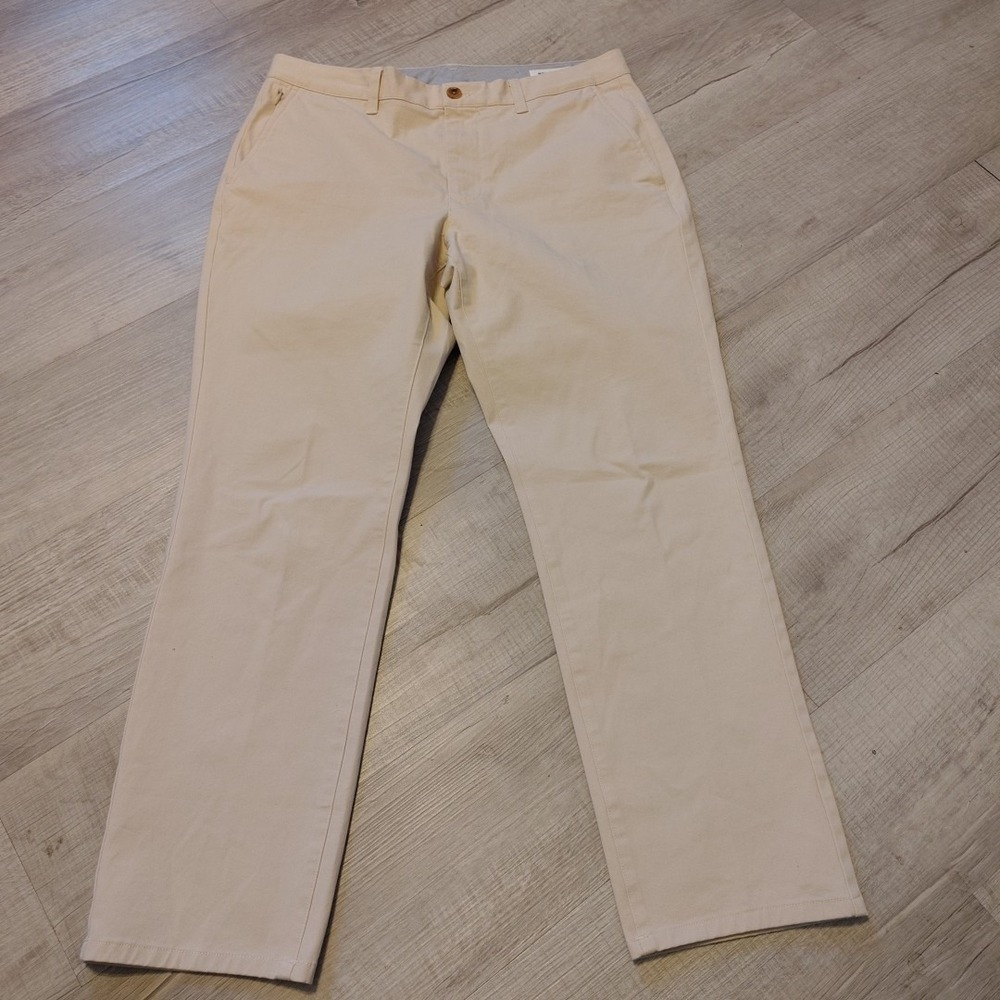 Bonobos Chino Pants Khaki Brown 33x28 Slim Fit 4 Way Stretch Golf Casual